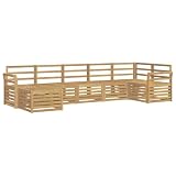 【Caratteristiche versatili】Fatto con legno di acacia noto per la sua robustezza e resistenza alle intemperie, questo set è progettato per l'uso esterno. Puoi riposizionare facilmente le sezioni grazie al design modulare, mentre la superficie lamellata migliora il comfort favorendo il flusso d’aria. Una semplice passata di panno umido è tutto ciò che serve per una manutenzione a prova di stress, mantenendo il divano in ottime condizioni.