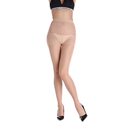 Image of YAGAXI 20D Sheer Tights for Women - 3 Pairs Women's Control Top Pantyhose