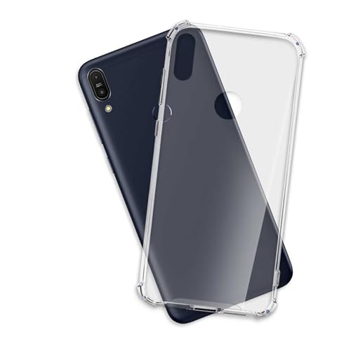 mtb more energy® Custodia Crystal Armor per ASUS ZenFone Max PRO M1 (ZB601KL, ZB602KL, 6.0'') - Hard PC Back & Soft Silikon Bumper - Angoli rinforzati - Trasparente - TPU PC Case Cover