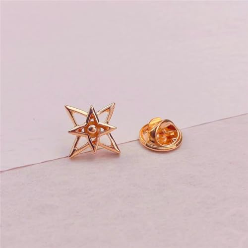 Image of 8Pcs Leaf Star Heart Brooch Pin Little Leaf Lapel Brooch Silver Gold Plated Star Lapel Brooch Pin for Women Men Birthday Jewelry Gift Jacket Dresses
