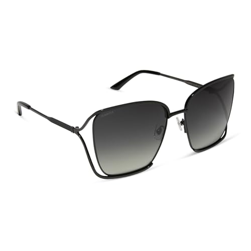 DIFF Iconica Francesca Oversized Metal Sunglasses for Women UV400 Polarized Protection