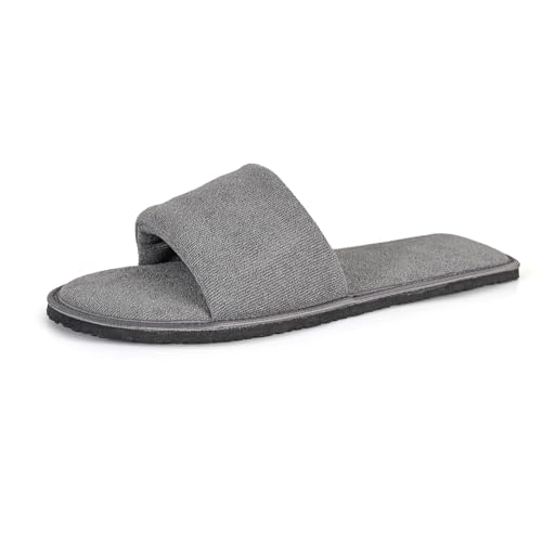Image of Men Home Slippers Open Toe Slides Slip on Comfortable Sole Lightweight Anti Skid Indoor Bedroom Room Indoor House Cloth Soft Slippers for Men