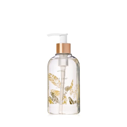 Thymes Moisturizing Hand Wash Soap with Pump - Luxury Hand Soap Gently Cleanses & Moisturizes - Skin Care with Glycerin & Olive Oil - Herbaceous Fresh Fragrance (Olive Leaf 8.25 oz)