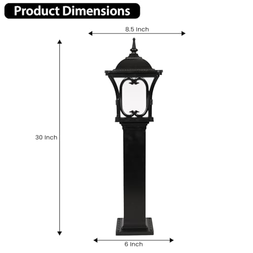 Image of GIGAWATTS Apple 30 Outdoor Garden Light - 101% Rust & Waterproof Die-Casting Aluminium Exterior Lamp for Garden, Boundary Street & Home Entrances (B22 Holder, Bulb Not Included, Black)