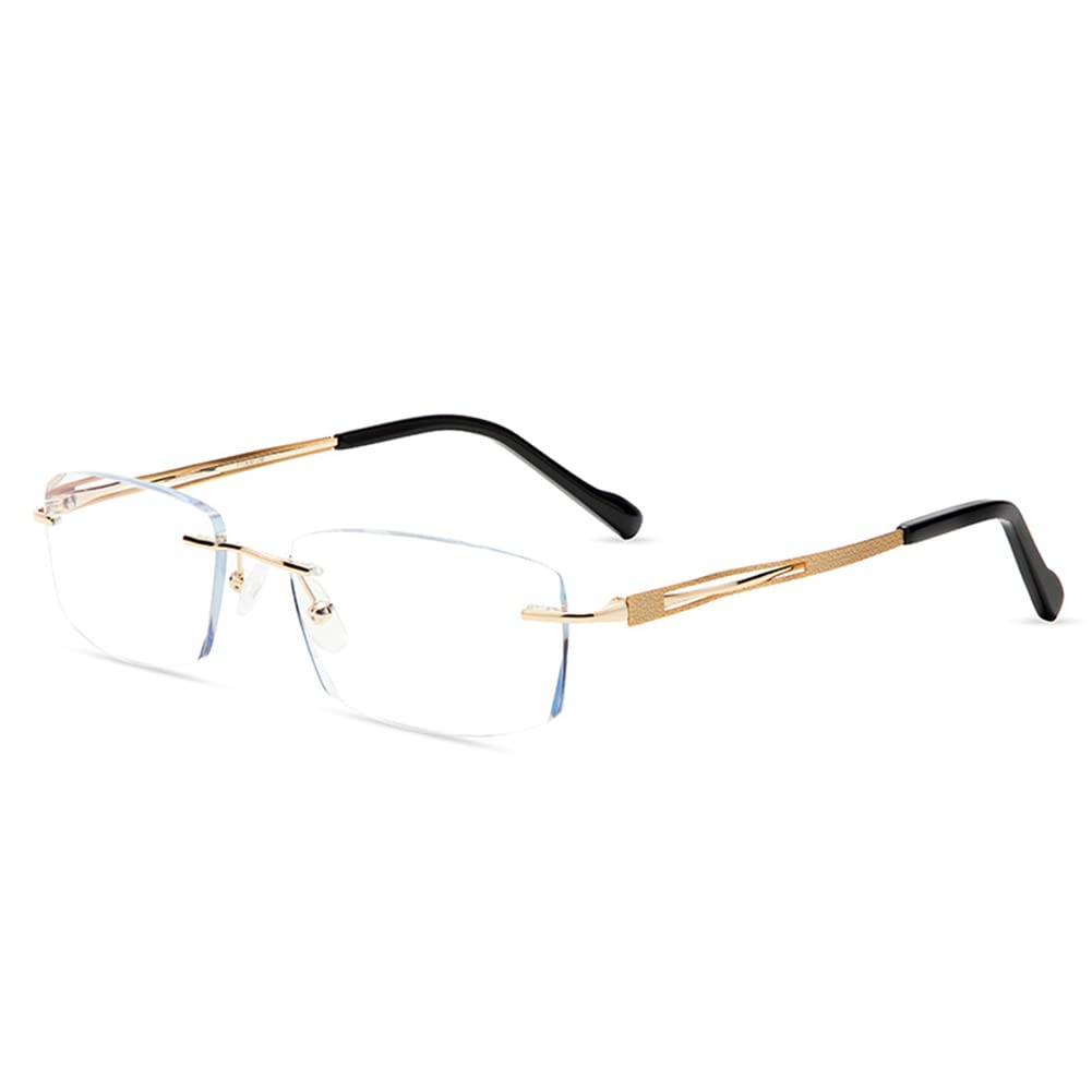 EYEphd Ultralight Titanium sin Montura Lectura Gafas Mujeres Hombres Claro Lente Anti-BLU-Ray Gafas de computadora Presbicia Lector de lectores Gafas,01,+1.5