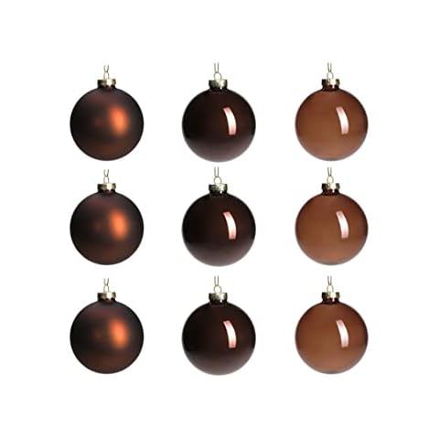 DN DECONATION Brown Glass Christmas Ornaments Set Cover