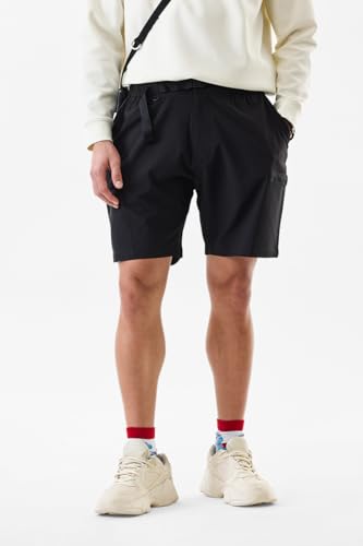 Image of SNITCH Men Casual Shorts | Ribbed Design with Regular Fit & Zip Closure | Durable Polyester Blend for Everyday Wear & Athletic Activities