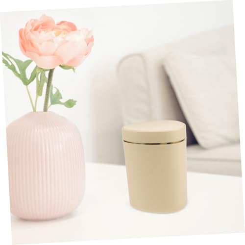 Mini caneca de basura rectangular amarilla de plástico miniatura 6