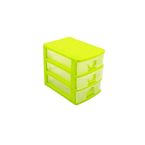 haoun 3-Tier Mini Desktop Organizer Drawer Type Storage Box - Green