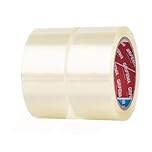 GRIFEMA GA4003-2 Clear Low Noise Packing Tape 2 Rolls Strong Heavy Duty Parcel Tape Strong Adhesive Sellotape Industrial Duty Cellotape for Packing Boxes, Moving House(5CM X 66M)