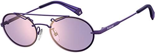 Polaroid PLD 6094/S Violet Unisex Sunglasses – Polarized Oval Frame Sun Glasses With Gold Accents