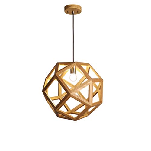Plafonnier lampe à suspension en bois luminaire intérieur moderne E27