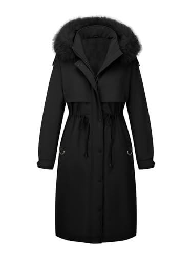 Bellivera Women's Plus Size Parka Jacket Long Winter Warm Hooded Zipper Coat