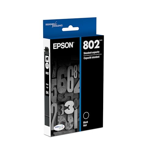 Image of EPSON 802 DURABrite Ultra Ink Standard Capacity Black Cartridge (T802120-S) Works with WorkForce Pro WF-4720, 4730, 4734, 4740