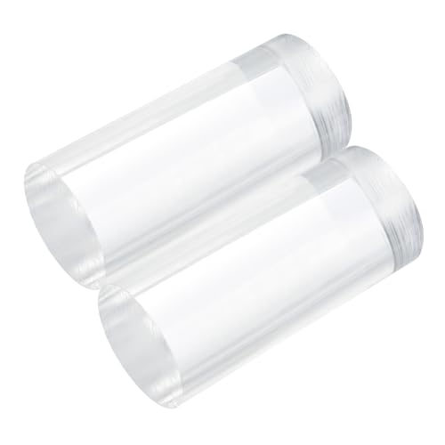 MECCANIXITY 2pcs Acrylic Round Rods 1 3/4" x 4" Clear Acrylic Dowel Rods Sticks Plastic Sticks Strip for DIY Crafts Lighting Gardening Decorations - 45mm x 100mm