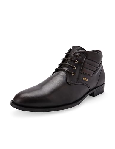 Mochi Men's Stylish 9 Uk (43 Eu) Brown Front View