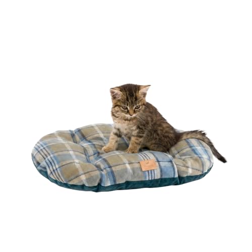 Ferplast Cuscino imbottito per cani e gatti SCOTT 45/2, Double-face, Scozzese, Soffice velluto, Lavabile, Blu