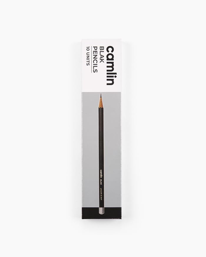 Image of Camel Blak Pencils - Pack of 10 | Extra Dark Graphite Lead for Smooth Writing & Shading | Ideal for Board Exams, Competitive Tests, School, Office & Art Use