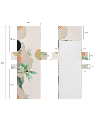 Boho Geometric Beach Lounge Chair Towel Cover, Soft Chaise Lounge Towel with Side Pockets Patio Pool Chairs Cover for Beach/Pool Sunbathing 29x85 Summer Botanical Middle Century Abstract