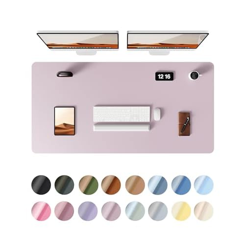 YSAGi Leather Desk Pad Protector, Office Desk Mat, Large Mouse Pad, Non-Slip PU Leather Desk Blotter, Laptop Desk Pad, Waterproof Desk Writing Pad for