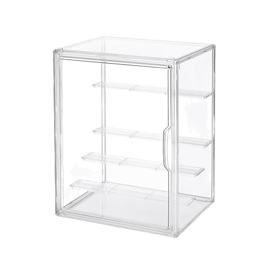 Jumbo-Acryl-Vitrine für Figuren, 5-stöckig, extra Tiefe Regale für 40+ Sammlerstücke, Schreibtischvitrine mit magnetischer Tür für Pop! Vinyls, Wackelköpfe (L 5 Ebenen (26,9 x 22 x 36 cm)