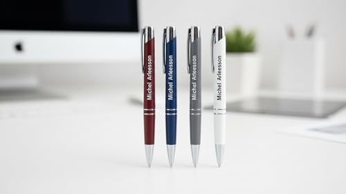 Image of Personalized White Metal Ballpoint Pen | Custom Name Engraved StylePan2 Writing Pen | Office Stationery for Professionals (Pack of 1)
