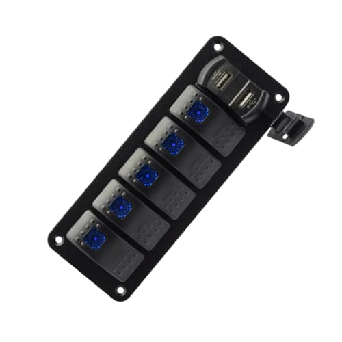 Beatifufu Professional 12-24v 6 Gang Boat Switch Panel Waterproof Marine Panel Voltage for Auto Motorbike Bus Ship