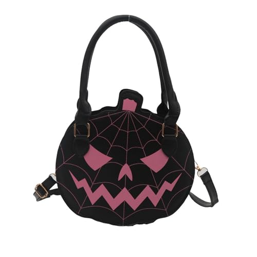 Pumpkin Crossbody Bag for Women Novelty Devil Shoulder Bag PU Leather Handbag Halloween Funny Purse