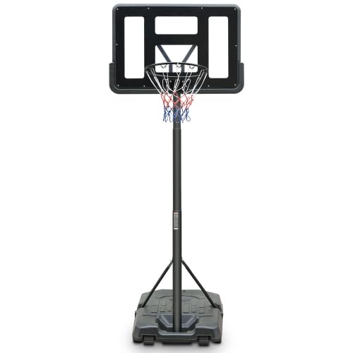 Canestro da basket per esterni con supporto, regolabile in altezza, 198-305 cm, supporto mobile per bambini e adulti, rete resistente alle intemperie, pannello posteriore in PVC ad alta resistenza