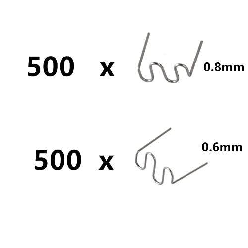 Gad2go 1000 Pieces Hot Staples Welding Staples 0.6mm 0.8mm Plastic Welding Rods for Car Auto Bumper Machine Repair Welding Wire Welding Nails (500 x 0.6mm,500 x 0.8mm) - Image 2
