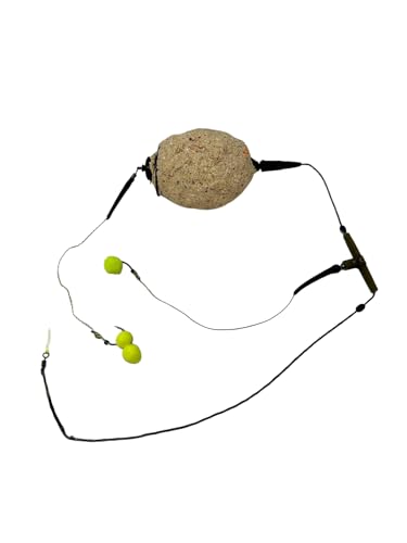 HUNGRYFISH Fishing Feeder Cage Rig Kit (2 Pack) – Jaula de Cebo con 2 Anzuelos, Set de Anzuelos Pre-atados miniatura 4