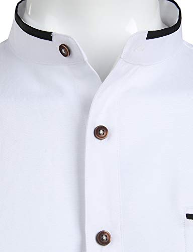 Image of ZEROYAA Mens Hipster Mandarin Collar Slim Fit Long Sleeve Casual Button Down Oxford Dress Shirt with Pocket
