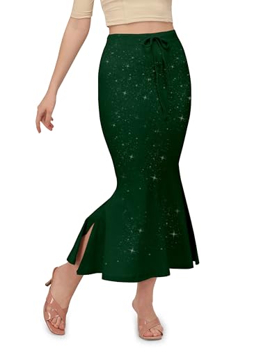 Image of Mehrang Stretchable Shimmer Saree Shapewear Petticoat for Women, Skirts for Women,Shape Wear Dress for Saree