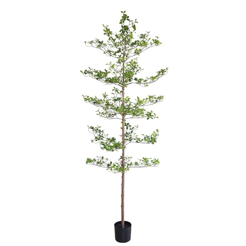 Artificial Black Olive Tree 8FT Tall Faux Shady Lady Tree with Potted Fake Olive Tree for Home Decor Indoor