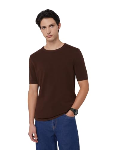 Image of Amazon Brand - Symbol Men's 100% Cotton Textured T-Shirts | Flat Knit |Round Neck | Half Sleeve | Available in Plus Sizes