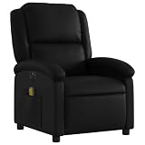 HGLADYU Electric Massage Recliner Chair with 6 Vibration Points, 135 Degree Tilt Powered Recliner, Faux Leather Armchair with Side Pocket and USB Powered Hand Control