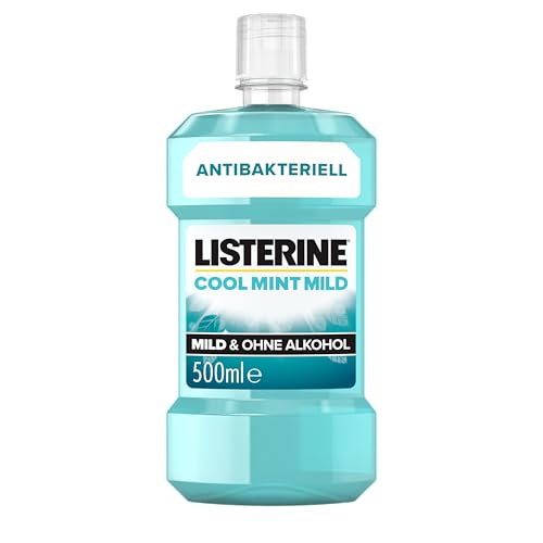 LISTERINE Cool Mint Mild 500 ml, antibakterielle Mundspülung mit ätherischen Ölen und ohne Alkohol, mildes Mundwasser bekämpft wirksam Bakterien, optimale Ergänzung zur täglichen Zahnpflege LISTERINE Cool Mint Mild 500 ml, antibakterielle Mundspülung mit ätherischen Ölen und ohne Alkohol, mildes Mundwasser bekämpft wirksam Bakterien, optimale Ergänzung zur täglichen Zahnpflege