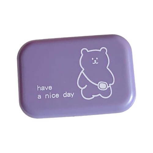 Zambuph Scatola per lenti a contatto portatile Custodia per lenti a contatto Custodia in plastica prova di perdite Ammollo Pezzi di ricambio Contenitori per il trucco Forniture, Viola