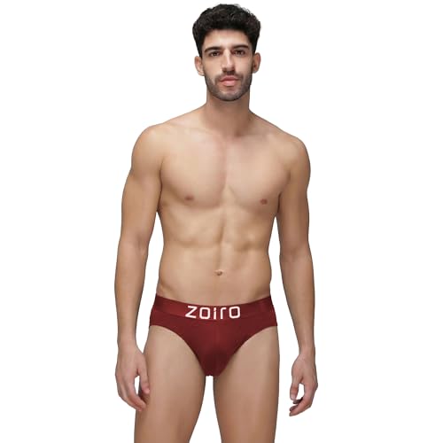 Image of Zoiro Men's Fluid-Fabric Brief | Micro Nylon Waistband | 4-Way Stretch Soft Supple Fit | Skin-Friendly Breathable Innerwear | 90% Cotton 10% Spandex
