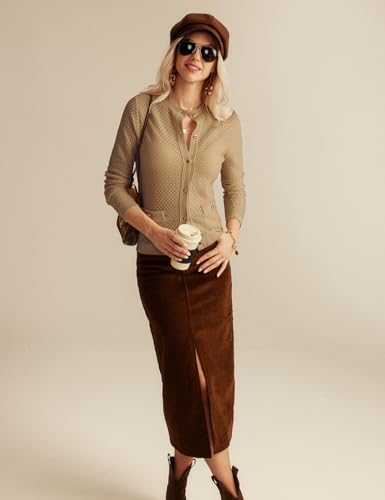 Image of GRACE KARIN Womens 2024 Cardigan Sweaters Dressy Long Sleeve Button Down Sweater Jacket Open Front Sweater with Pockets