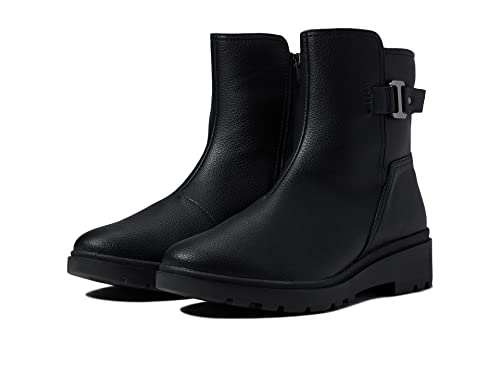 Clarks Women's Calla Mid Mid Calf Boot, Black Leather, 9 Medium US