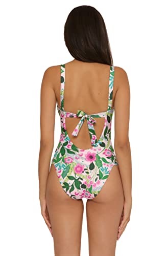 BECCA Women's Standard Virtue Print Play High Leg One Piece Swimsuit3