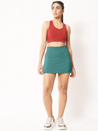 Image of Mehrang Skirt with Shorts for Women's & Girl's Solid High Waist Flared Skater Short Mini Skirt