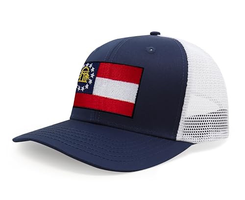 Image of International Tie State Hat for Men and Women, Adjustable Snapback Trucker Baseball Cap with Embroidered Patch