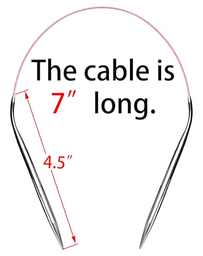 Image of cuteDIY Size 9 Circular Knitting Needles 16 Inch Set Round Metal Kit (Etched US&mm, Color-Coded Cable, Smooth Join)