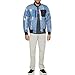 Levi's Men's Diamond Quilted Bomber Jacket, Light Blue Print, Medium
