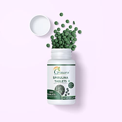 Grenera Spirulina Superfood Tablets 500 nos (500 mg) Pure, Natural supplement
