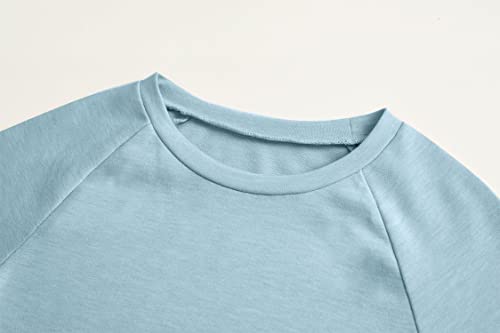 Image of Apbondy Girls Shirts Casual Long Sleeve Crewneck Loose Striped Sweatshirts Pullover Tops