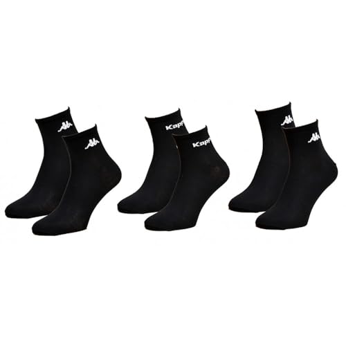 OZABI - Chaussettes homme KAPPA Socquettes Tiges 2 tiers Pack de 3 paires Noires 39/42