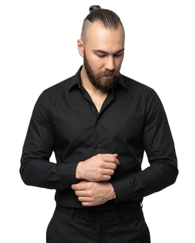 Image of BADLAND Men's Solid Relaxed Fit Full Sleeve Casual Shirt